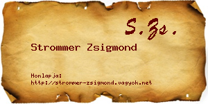 Strommer Zsigmond névjegykártya