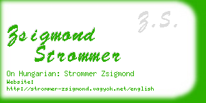 zsigmond strommer business card